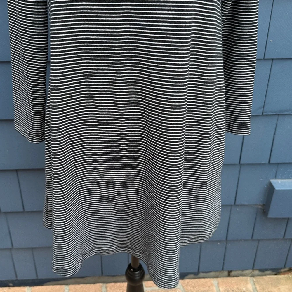 American rag black and white striped dress tunic shirt extra large 63% cotton